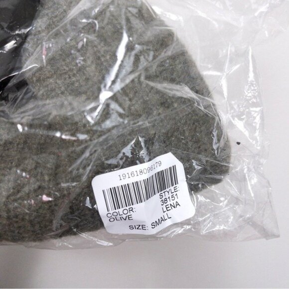 NWT 360 Cashmere Lena One Shoulder Sweater S Olive Knit Long Sleeve - Picture 4 of 5